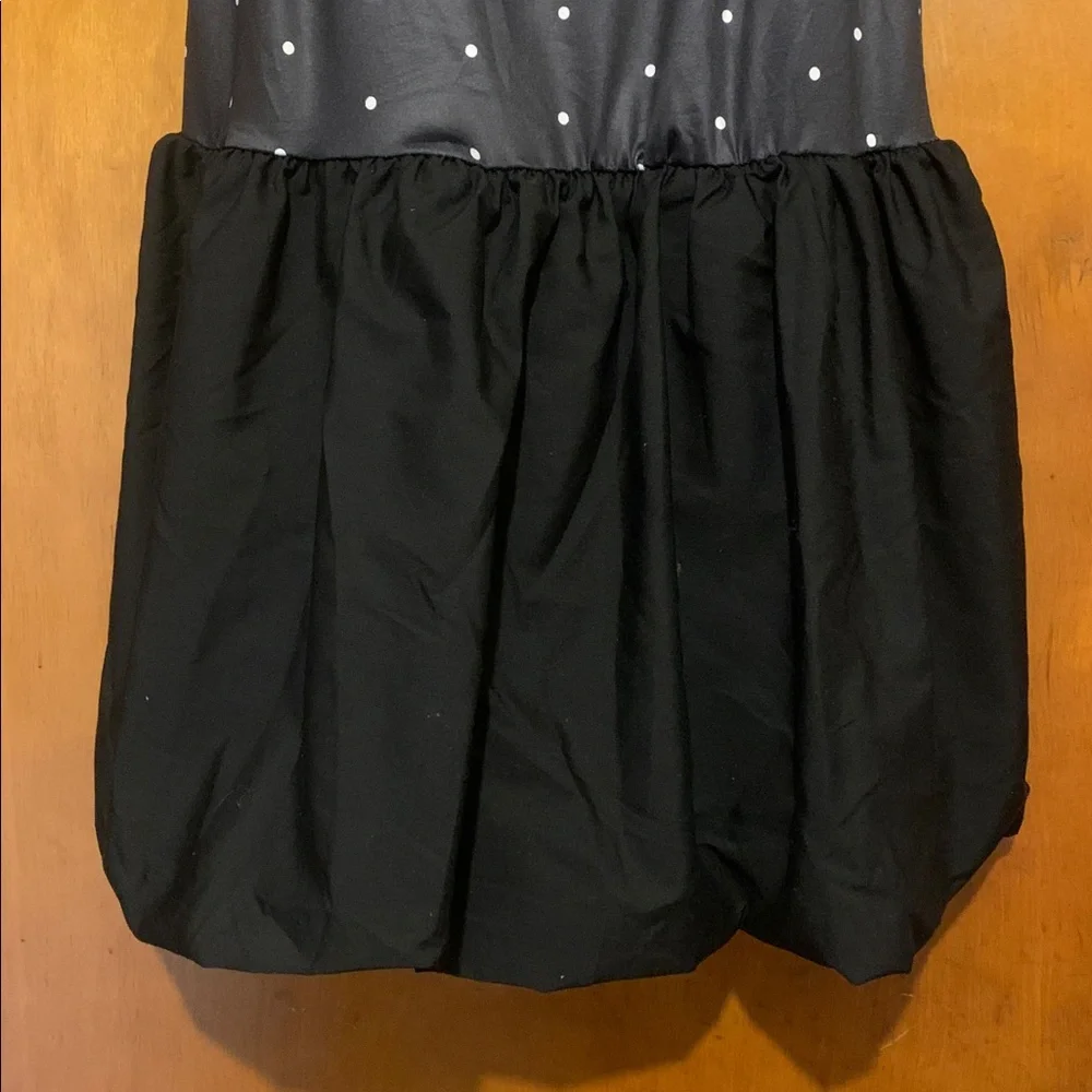 NWT Jolie & Joy Size L Black Polka Dot Bubble Skirt Mini Dress - Picture 5 of 6